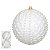CJ 02 BOLAS NATALINAS DECORADAS PVC BRANCO 10CM FLORARTE - Imagem 4