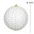 CJ 02 BOLAS NATALINAS DECORADAS PVC BRANCO 10CM FLORARTE - Imagem 3