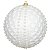 CJ 02 BOLAS NATALINAS DECORADAS PVC BRANCO 10CM FLORARTE - Imagem 1