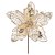 FLOR NATALINA C/ GLITTER DOURADO 28CM FLORARTE - Imagem 1