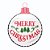 PLACA DECORATIVA NATALINA EM FORMATO DE BOLA MERRY CHRISTMAS - Imagem 1