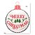 PLACA DECORATIVA NATALINA EM FORMATO DE BOLA MERRY CHRISTMAS - Imagem 2