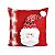 ALMOFADA NATAL ROSTO PAPAI NOEL VERMLHO E BRANCO XADREZ 36CM - Imagem 1