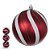 CJ 3 BOLAS DECORADA NATAL C/3 UND PVC (VERMELHO) 10cm - Imagem 2