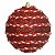 CJ 02 BOLAS NATALINAS DECORADAS PVC VERMELHO E BRANCO 10CM - Imagem 4