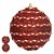 CJ 02 BOLAS NATALINAS DECORADAS PVC VERMELHO E BRANCO 10CM - Imagem 3