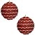 CJ 02 BOLAS NATALINAS DECORADAS PVC VERMELHO E BRANCO 10CM - Imagem 1