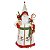 PAPAI NOEL NATAL EM PE COM CASACO PASSAROS 60CM FLORARTE - Imagem 1