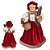 MAMAE NOEL NATAL EM PE VERMELHO COM GRAVETOS 45CM FLORARTE - Imagem 3