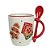 CANECA NATALINA BISCOITO DE GENGIBRE COM COLHER FLORARTE - Imagem 1