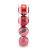CONJ 4PCS BOLA NATALINA ROUPA DE NOEL VERM - 8CM - Imagem 1