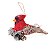 PASSARO NATALINO DECORATIVO VERMELHO 1PC 13CM - Imagem 1