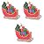 KIT 3 PÇS ENFEITE NATALINO ARVORE TRENO ESCARLATE 10X9.6CM - Imagem 1