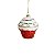 KIT 04 PÇS ENFEITE NATALINO P ARVORE CUPCAKE ESCARLATE 9.5CM - Imagem 2