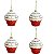 KIT 04 PÇS ENFEITE NATALINO P ARVORE CUPCAKE ESCARLATE 9.5CM - Imagem 1