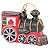 KIT 03 PÇS ENFEITE NATALINO P ARVORE TREM ESCARLATE 12X8.5CM - Imagem 2