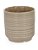 CACHEPOT EM CERAMICA COM LISTRAS CINZA MART 16,5CM - Imagem 1