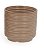 CACHEPOT EM CERAMICA COM LISTRAS MARROM MART 11CM - Imagem 1