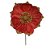 FLOR MAGNOLIA NATALINA VERMELHA COM GLITTER DOURADO 22CM - Imagem 1
