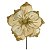 FLOR MAGNOLIA BEGE GLITTER DOURADO 22CM FLORARTE - Imagem 1