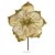 FLOR MAGNOLIA BEGE GLITTER DOURADO 22CM FLORARTE - Imagem 3
