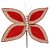 BORBOLETA AVELUDADO VERMELHO E BEGE 25CM FLORARTE - Imagem 1