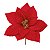 FLOR DECORATIVA NATALINA POINSETIA VERMELHA CABO CURTO 20cm - Imagem 1