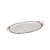 BANDEJA DE METAL DECORATIVA OVAL FLOR PRATA 46CM - Imagem 1