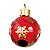 BOLA DECORATIVA VERMELHA EM METAL FLOCO DE NEVE 42cm - Imagem 1