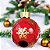 BOLA DECORATIVA VERMELHA EM METAL FLOCO DE NEVE 42cm - Imagem 2