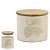 POTE NATALINO C TAMPA PINHA RUSTICO EM CERAMICA BEGE  11CM - Imagem 3