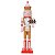 BONECO EM MADEIRA QUEBRA NOZES BEGE E VERMELHO 38X8,4CM - Imagem 1