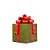 CAIXA DE PRESENTE EM RESINA VERMELHO E VERDE 26CM - Imagem 1