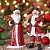 CJ 2 PÇS PAPAI NOEL AMIGOS DA NATUREZA DECOR EM RESINA 30CM - Imagem 2