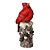 ESCULTURA DECORATIVA PASSARO EM RESINA CARDEAL - 21CM - Imagem 1