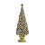 ESCULTURA MINI ARVORE DE NATAL FLORES DECORATIVA EM RESINA  33CM - Imagem 1