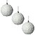 TRIO DE BOLAS NATALINAS DECORADA BRANCA - 10CM - Imagem 1