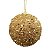 TRIO DE BOLAS NATALINAS DECORADA DOURADA COM BRILHO - 10CM - Imagem 3