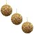 TRIO DE BOLAS NATALINAS DECORADA DOURADA COM BRILHO - 10CM - Imagem 1
