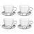 JOGO 4 XICARAS DE CHA TIFFANY 170ML INCOLOR E INOX HAUSKRAFT - Imagem 1