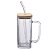 CANECA VIDRO TAMPA BAMBU CANUDO GRAFFIATO 290 ML HAUSKRAFT - Imagem 3