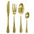 FAQUEIRO 24 PCS ACO INOX SICILIA DOURADO GOLD MEK - Imagem 1