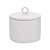 POTE COM TAMPA DECORATIVO EM CERAMICA OFF WHITE MART 17CM - Imagem 1