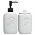 CJ 2 PECAS PARA BANHEIRO DE CERAMICA LETTERS BRANCO - Imagem 1