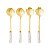 CONJUNTO 4 COLHERES DE CHA  EM INOX CABO DE CERAMICA FLOWERS - Imagem 1