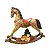 ESCULTURA CAVALO DE BALANCO EM RESINA COM PRESENTES 26,5CM - Imagem 1
