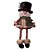 BONECO DE NEVE PERNAS DE MICANGAS VERMELHO XADREZ 34CM - Imagem 1