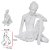 ESCULTURA DECOR POLIRESINA BAILARINA SENTADA BR DECORATIVA - Imagem 3