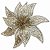 POINSETIA DECORATIVA DOURADA COM GLITTER 12CM - Imagem 1