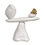 ESCULTURA PEDRAS ABSTRATA DECOR POLIRESINA BRANCO DOURADO - Imagem 1